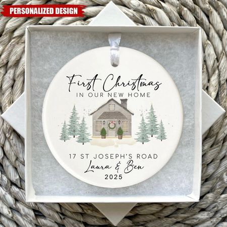 First Christmas in Our New Home - Personalized Ceramic Ornament